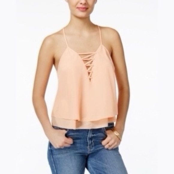 Guess • Zahara Lace-Up Layered Top - Picture 1 of 7